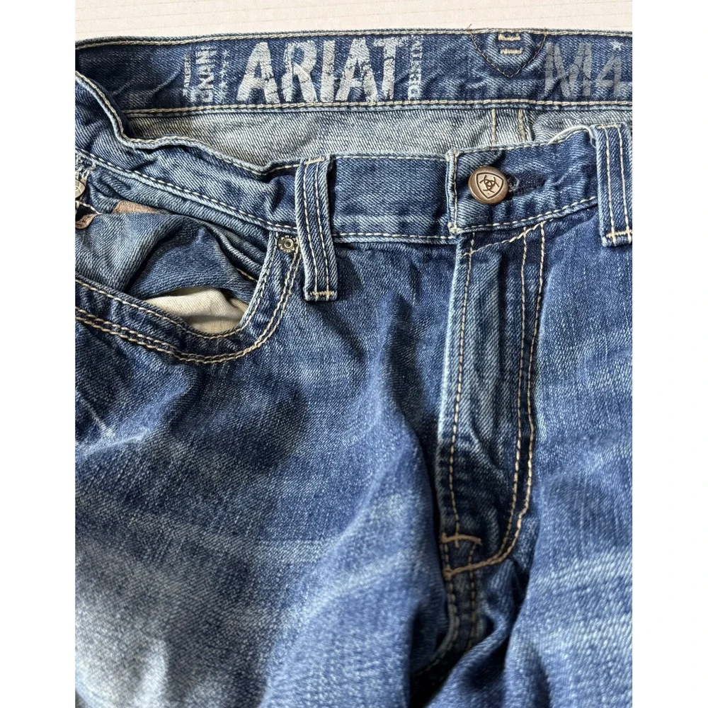 ARIAT M4 - Men's Jeans - Low Rise Bootcut Western Cowboy Blue Denim - 34x38